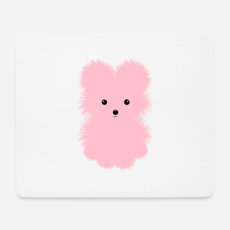 CUTE PINK BABY POMERANIAN DOG ILLUSTRATION - Mousepad (Querformat) - Weiß