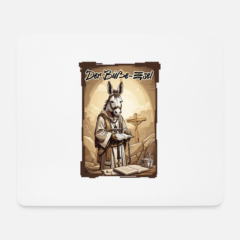 Der Büßeesel // Buße tun - Mousepad (Querformat) - Weiß
