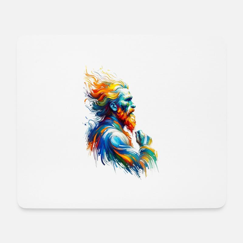 KI Gott von Vincent van Gogh - Mousepad (Querformat) - Weiß