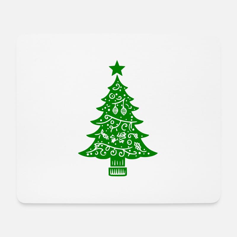 Geschmückter Weihnachtsbaum - Mousepad (Querformat) - Weiß