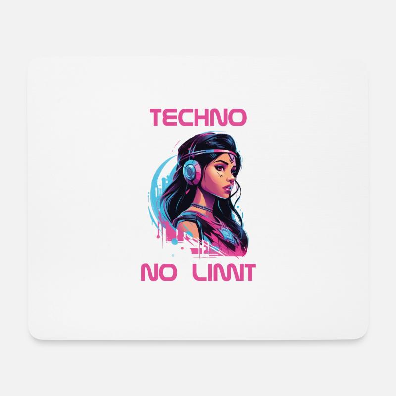 Techno - No Limit - Mousepad (Querformat) - Weiß