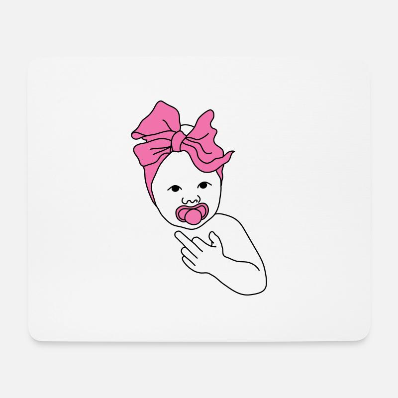 baby middlefinger pink - Mousepad (Querformat) - Weiß