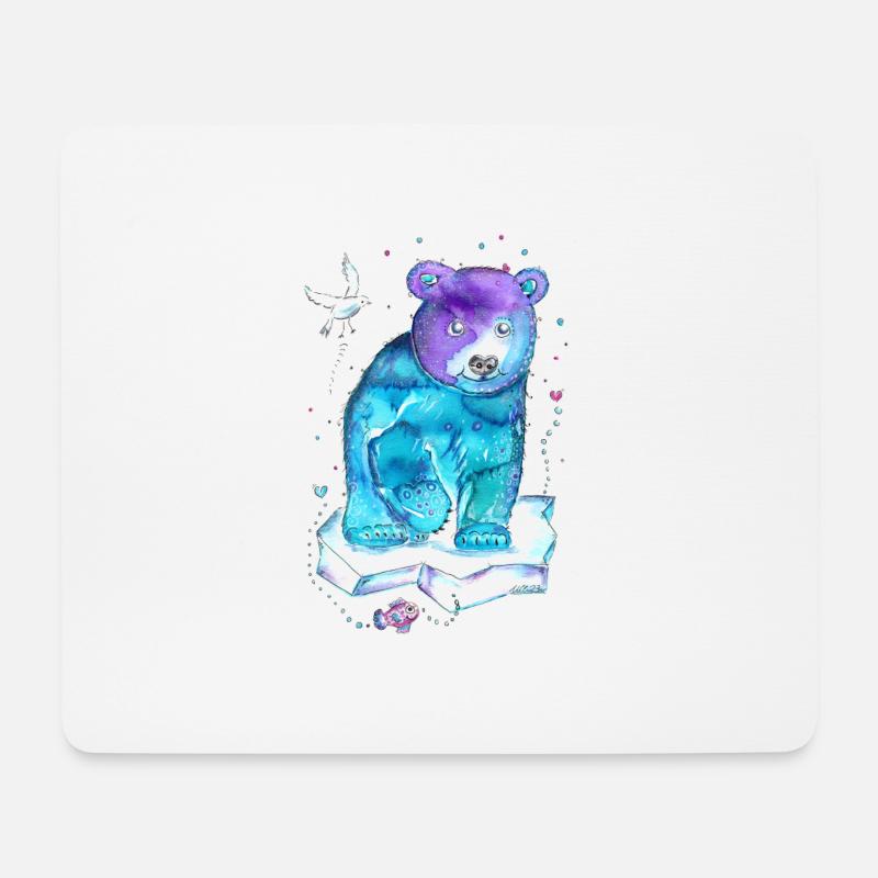 Gute Laune Eisbär - Mousepad (Querformat) - Weiß