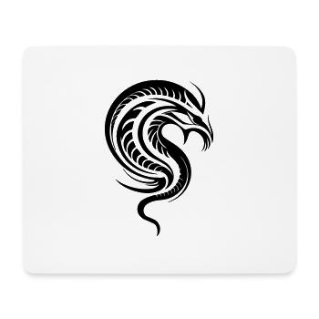 Snakehead Dragon in Tribal Style - Mouse Pad (horizontal) - white - Front