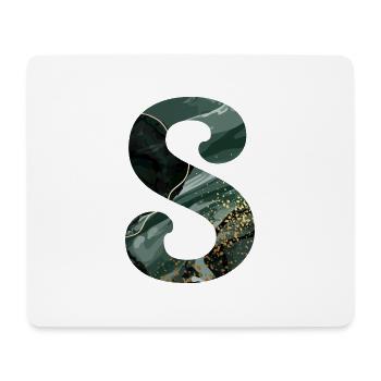 Lettre s marbré vert - Tapis de souris (format paysage) - blanc - Devant