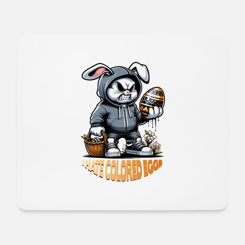 I hate colored eggs - Mousepad (Querformat) - Weiß