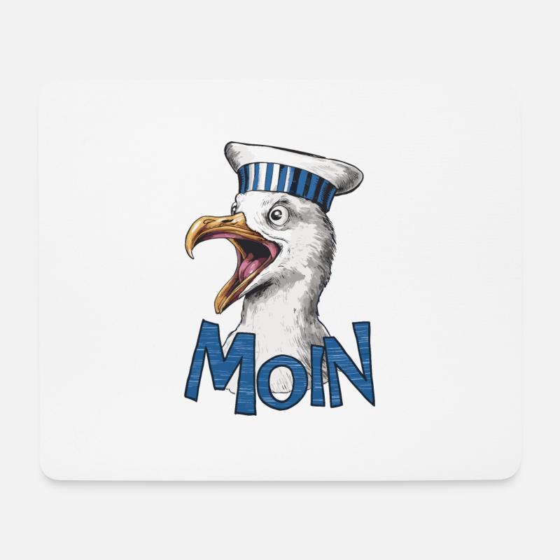 Moin Möwe - Mousepad (Querformat) - Weiß