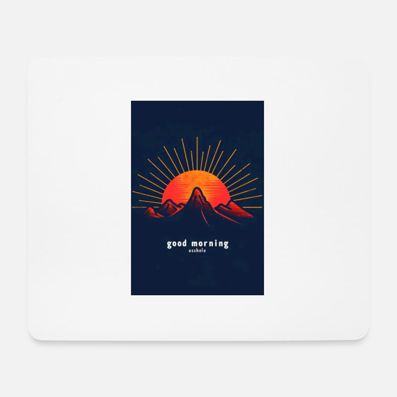 Morgenmuffel im Sonnenaufgang - Mousepad (Querformat) - Weiß