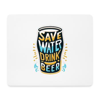Wasser sparen Bier trinken - Mousepad (Querformat) - Weiß - Vorne
