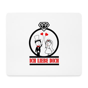 ich liebe dich 002 - Mousepad (Querformat) - Weiß - Vorne