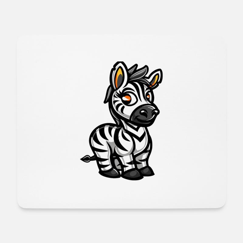 Zebra Comic - Mousepad (Querformat) - Weiß