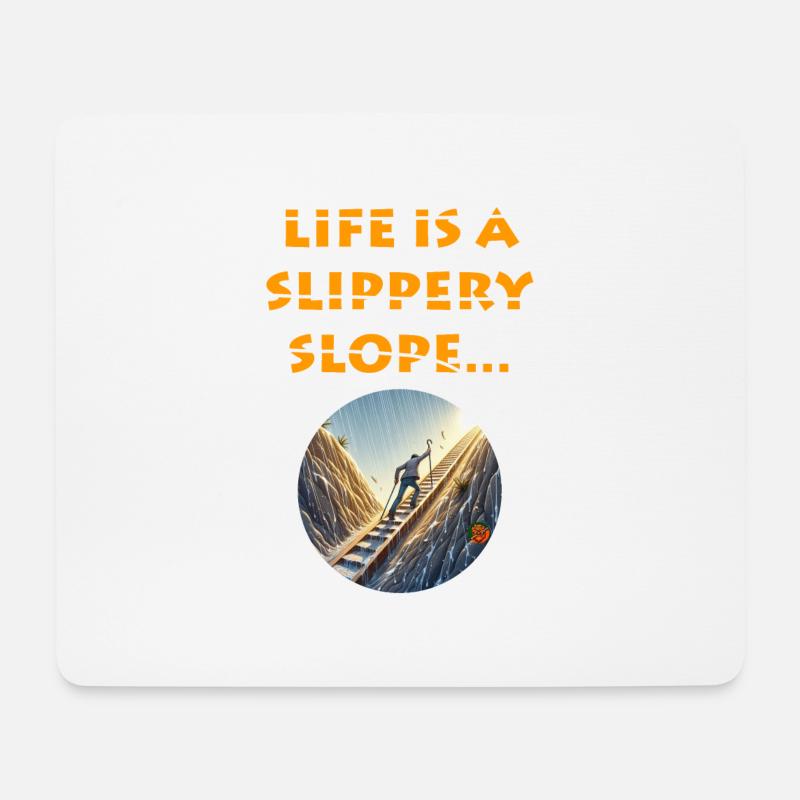 Life is a slippery slope - Mouse Pad (horizontal) - white