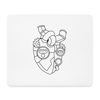 Herz für Technik – Technik Geschenkidee - Mousepad (Querformat) - Weiß - Vorne