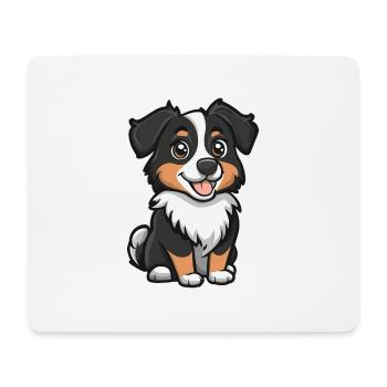 Australian Shepherd Dog Comic Cute - Mouse Pad (horizontal) - white - Front