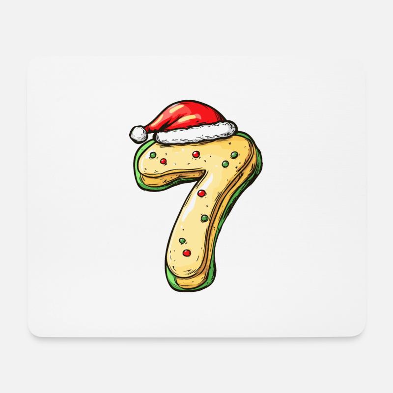 7 Zahl Weihnachten Keks - Mousepad (Querformat) - Weiß