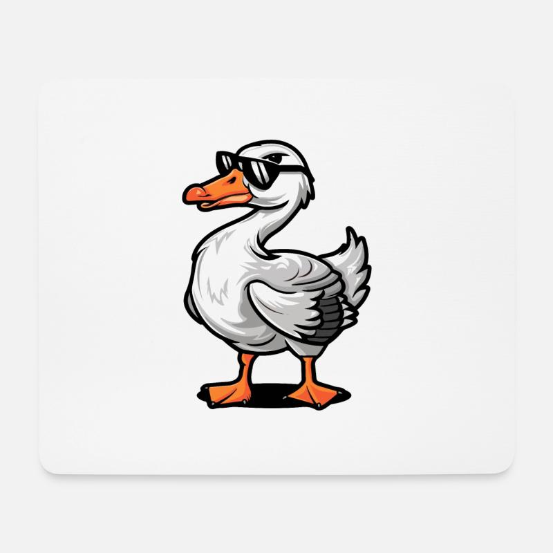 Gans Comic Cool - Mousepad (Querformat) - Weiß