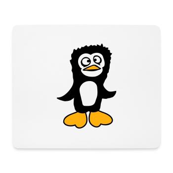Le pingouin a l’air confus, stupide, drôle, grimace - Tapis de souris (format paysage) - blanc - Devant