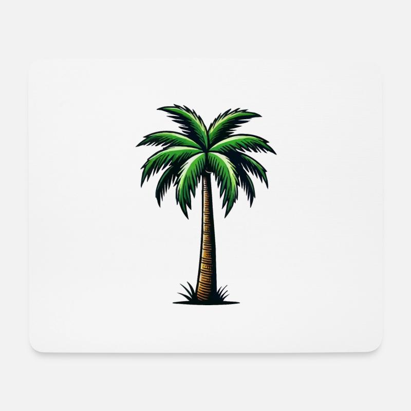 palme - Mousepad (Querformat) - Weiß
