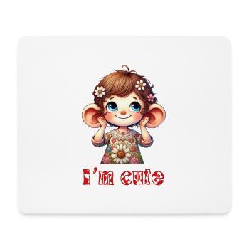 Dessin animé mignon - Tapis de souris (format paysage) - blanc - Devant