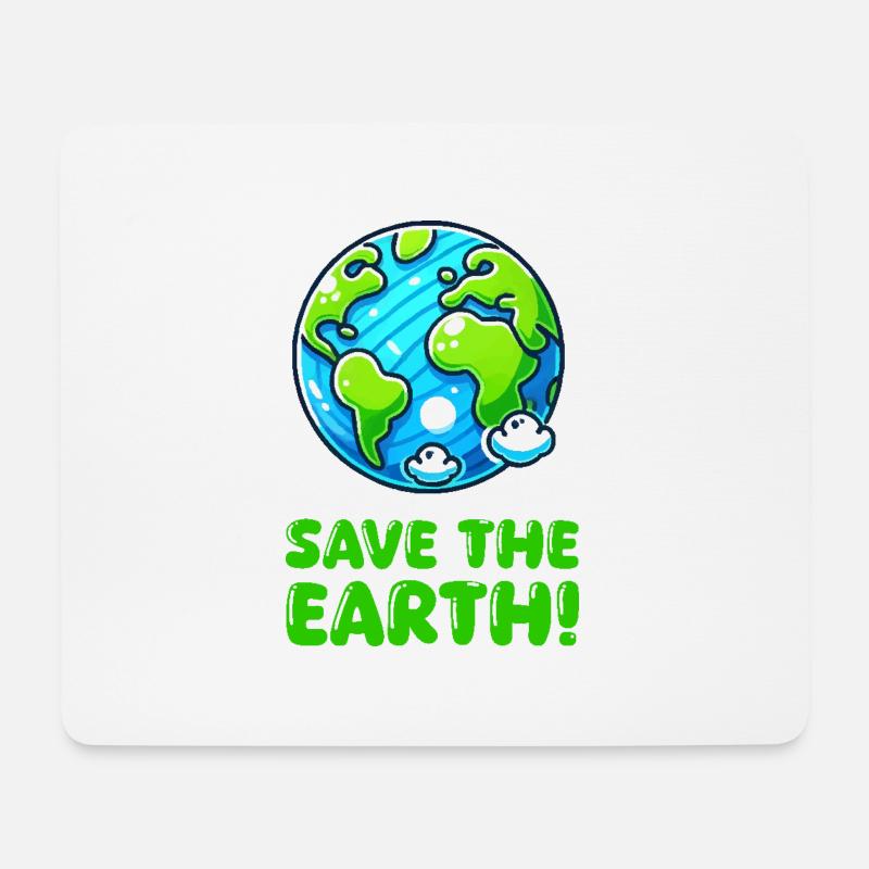 erde planet save the earth - Mousepad (Querformat) - Weiß