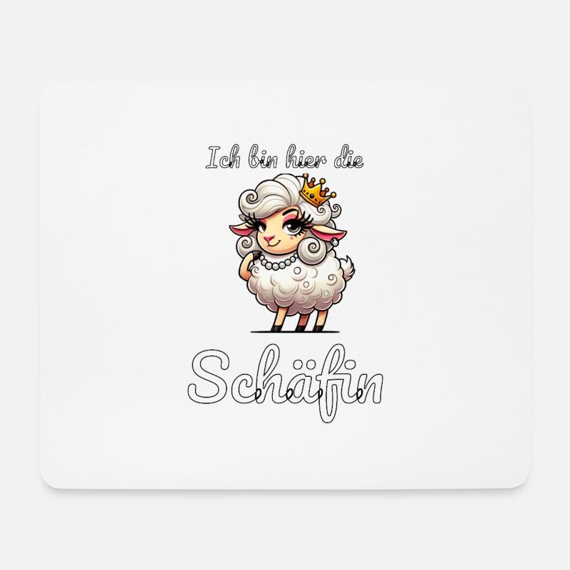 Die Schäfin – Selbstbewusst & Witzig - Mousepad (Querformat) - Weiß