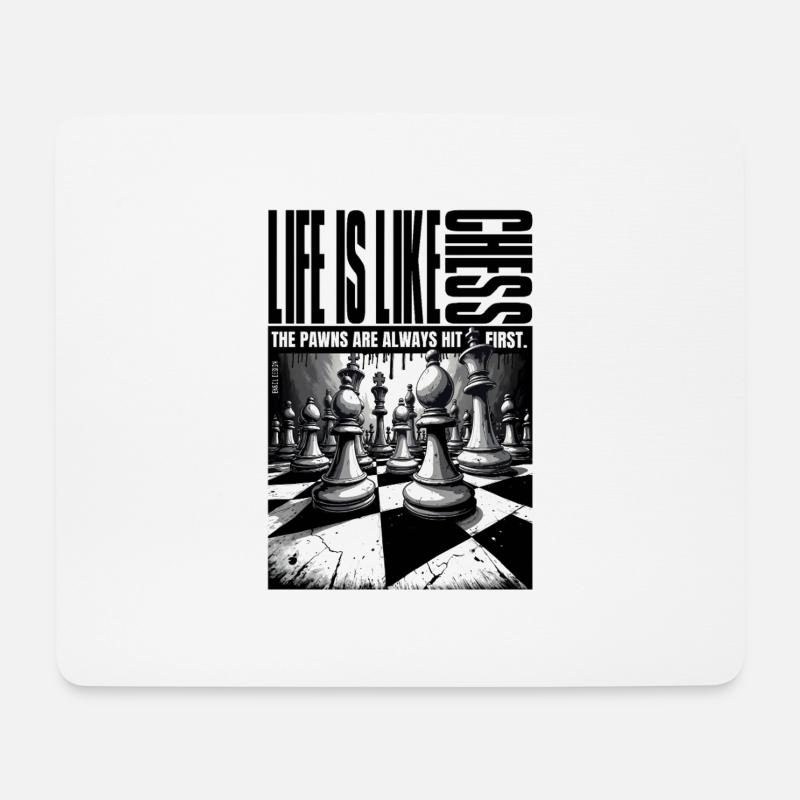 Life is Like Chess – EnrolDesign - Mousepad (Querformat) - Weiß