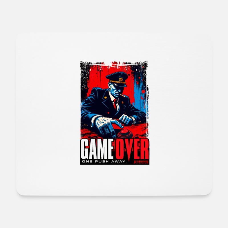 GAME OVER – One Push Away! - EnrolDesign - Mousepad (Querformat) - Weiß