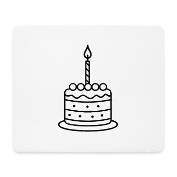 Gateau d'anniversaire - Tapis de souris (format paysage) - blanc - Devant