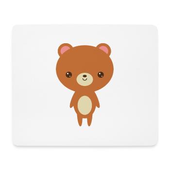 brown teddy bear - Mouse Pad (horizontal) - white - Front