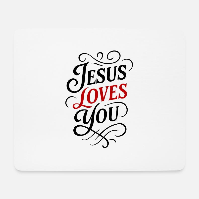 Jesus Liebt Dich - Mousepad (Querformat) - Weiß