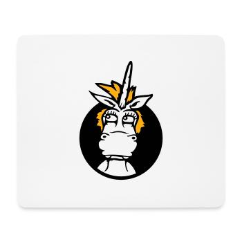 Unicorn Silly Funny Funny Funny Hole Cartoon - Mouse Pad (horizontal) - white - Front