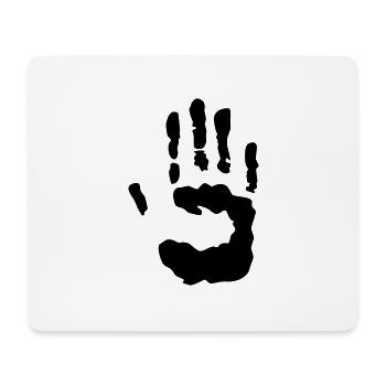 trace de main - Tapis de souris (format paysage) - blanc - Devant