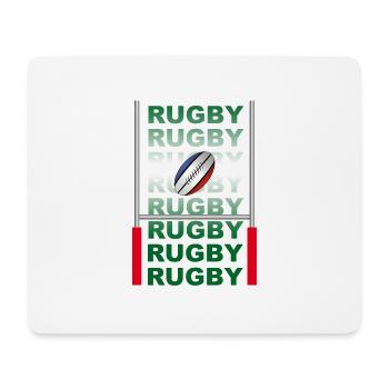 rugby - Tapis de souris (format paysage) - blanc - Devant