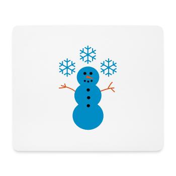 Bonhomme de Neige - Tapis de souris (format paysage) - blanc - Devant