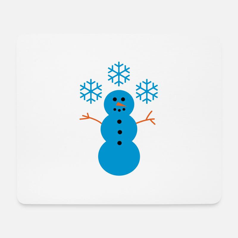 Schneemann - Mousepad (Querformat) - Weiß