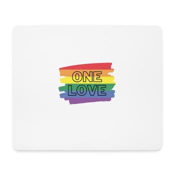 One LOVE Pride LGBT - Tapis de souris (format paysage) - blanc - Devant