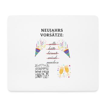 Neujahrs Vosätze sollte hätte könnte würde machen - Mousepad (Querformat) - Weiß - Vorne