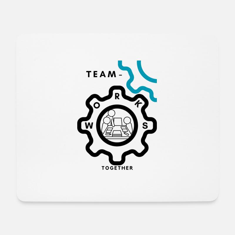 Team Work - Mousepad (Querformat) - Weiß