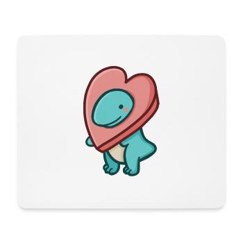 hugadino Heart T-Rex, Dino, Cute Dinosaur - Mouse Pad (horizontal) - white - Front