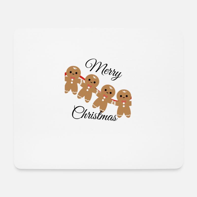 Weihnachtsfreude Lebkuchenmann - Mousepad (Querformat) - Weiß