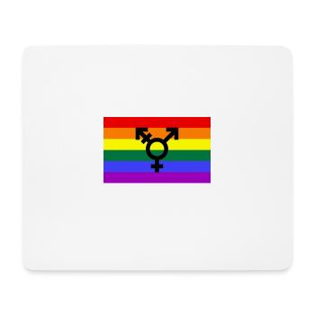 Pride Flagge mit Geschlechterzeichen - Mousepad (Querformat) - Weiß - Vorne