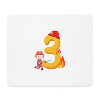 Dritter Geburtstag Feuerwehr Feuerlöschen zum 3. - Mousepad (Querformat) - Weiß - Vorne