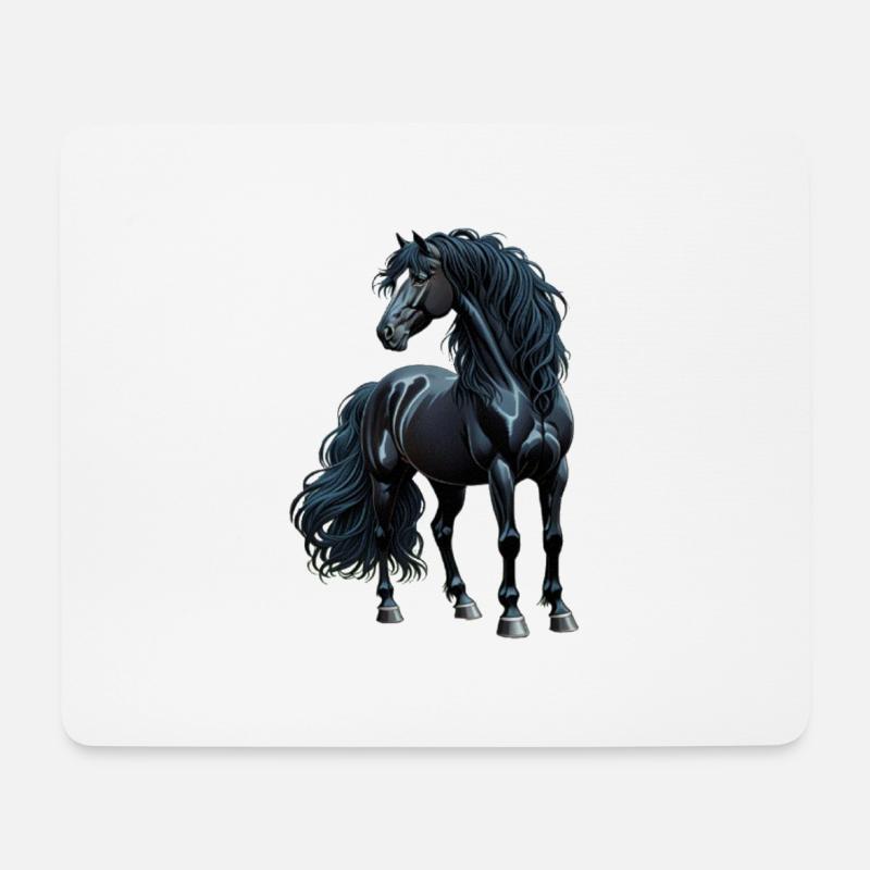 schwarze Schönheit II - Mousepad (Querformat) - Weiß