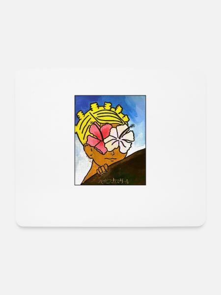Hibiscus Girl / Accessoires - Mousepad (Querformat) - Weiß