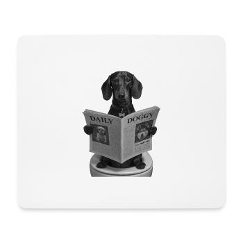 Le magazine préféré de votre teckel - Tapis de souris (format paysage) - blanc - Devant