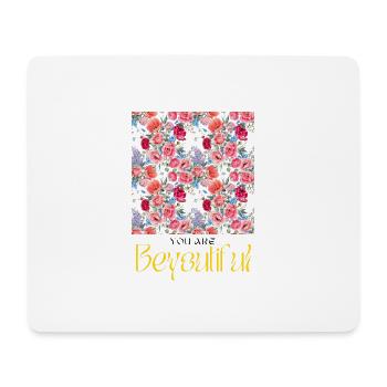 BeYoutiful Blumenpracht - Mousepad (Querformat) - Weiß - Vorne