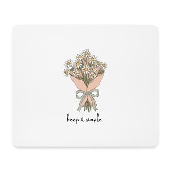 Gänseblümchenstrauß im Band - Mousepad (Querformat) - Weiß - Vorne