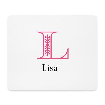 Lily Ornament L-Letter - Mouse Pad (horizontal) - white - Front