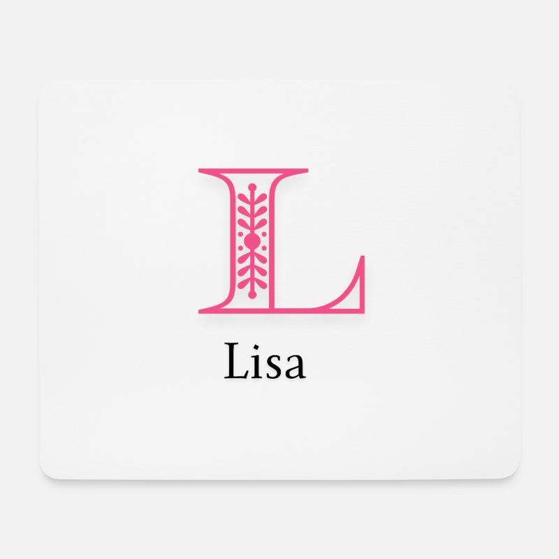 Lily Ornament L-Letter - Mouse Pad (horizontal) - white