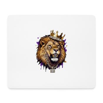 Königliche Löwen-Bling-Krone - Mousepad (Querformat) - Weiß - Vorne